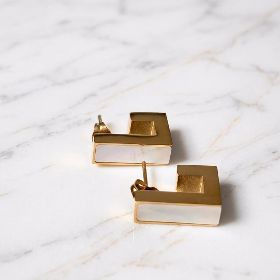 Мермерна геометрија (Marble Edge Earrings)
